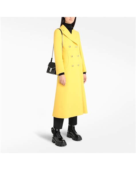 prada yellow coat|Yellow Shearling Coat .